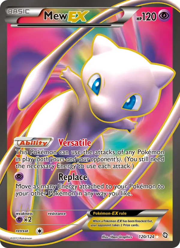 Mew-EX Ultra Rare Pokemon card #120 from Dragons Exalted