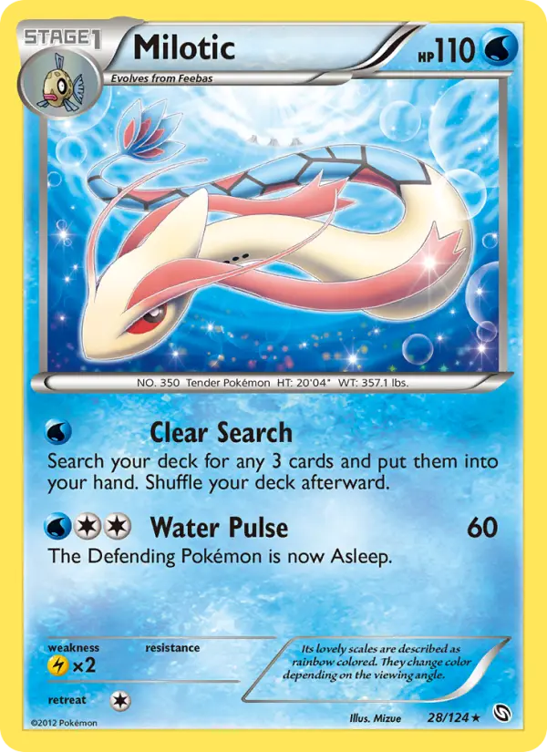 Milotic Rare Pokemon card #28 from Dragons Exalted