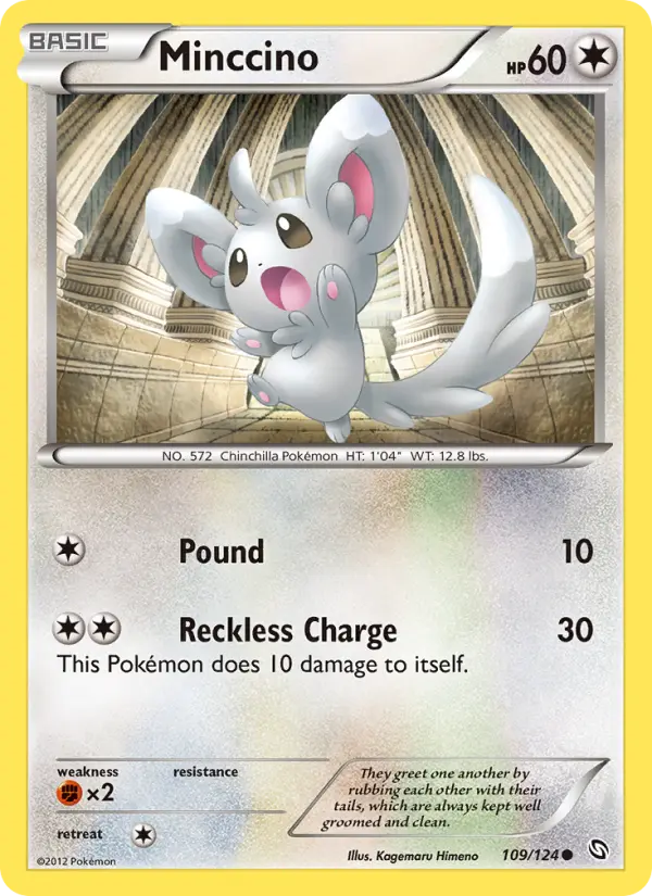 Minccino Common Pokemon card #109 from Dragons Exalted