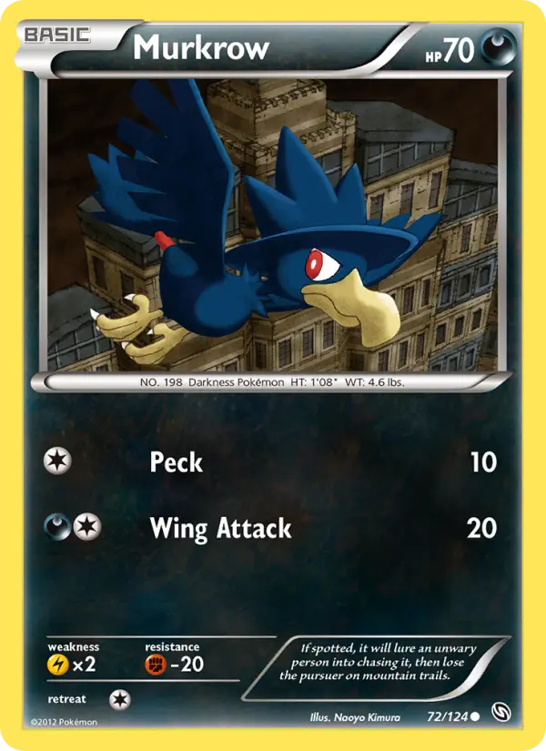 Murkrow Common Pokemon card #72 from Dragons Exalted