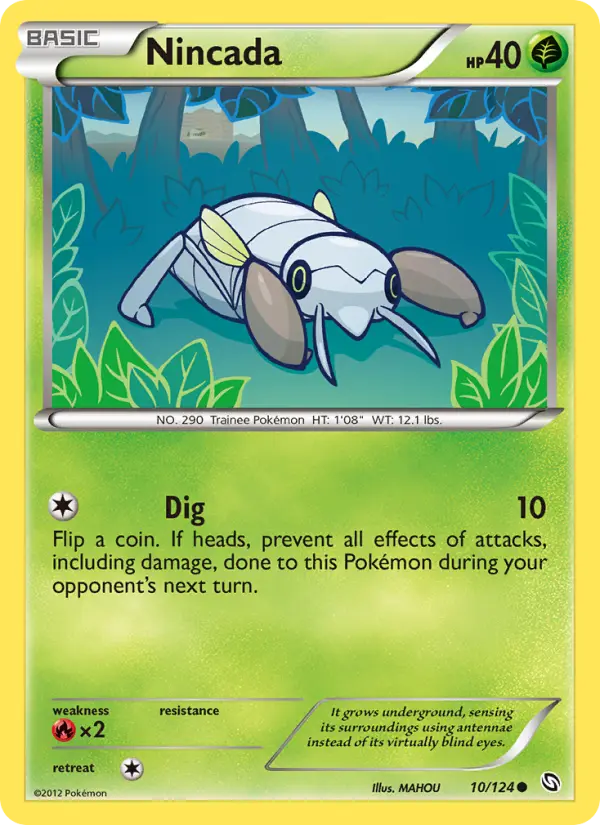 Nincada Common Pokemon card #10 from Dragons Exalted