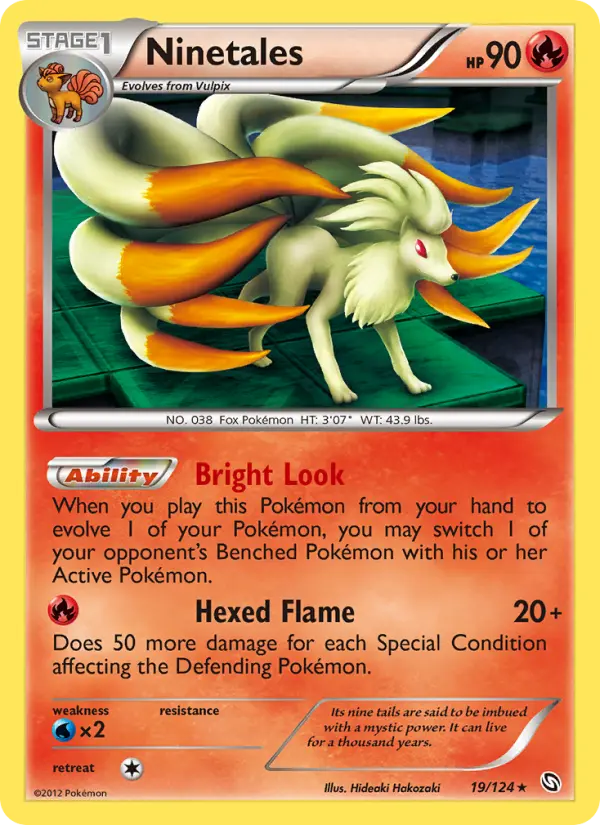 Ninetales Rare Pokemon card #19 from Dragons Exalted