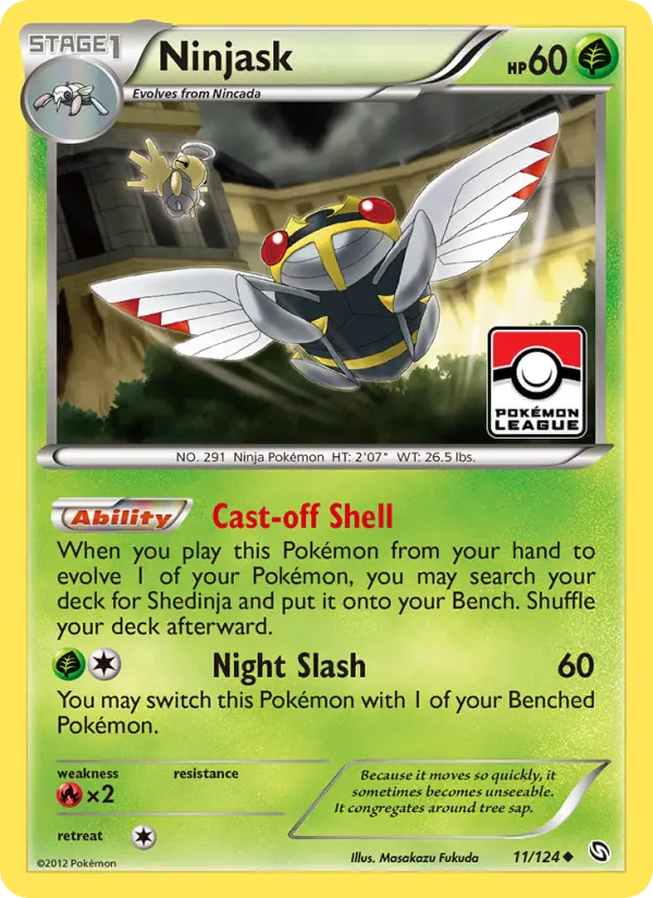 Ninjask Uncommon Pokemon card #11 from Dragons Exalted