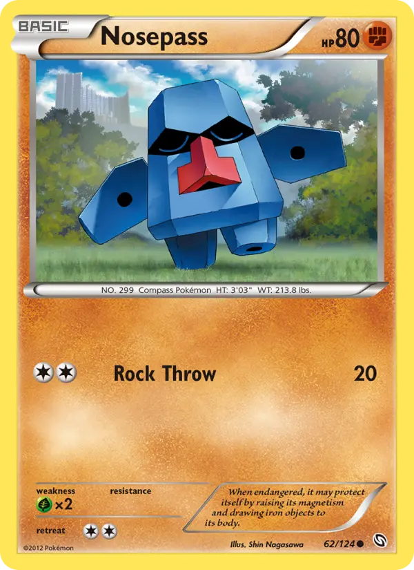 Nosepass Common Pokemon card #62 from Dragons Exalted