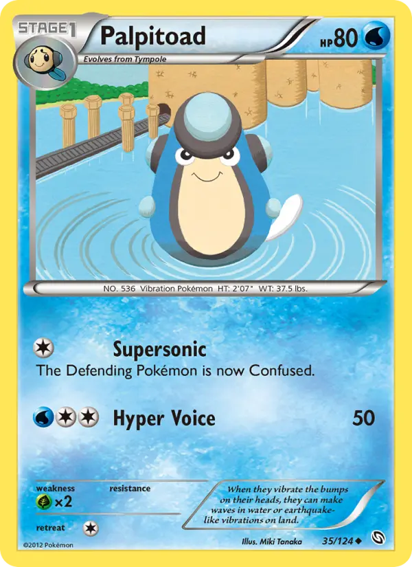 Palpitoad Uncommon Pokemon card #35 from Dragons Exalted