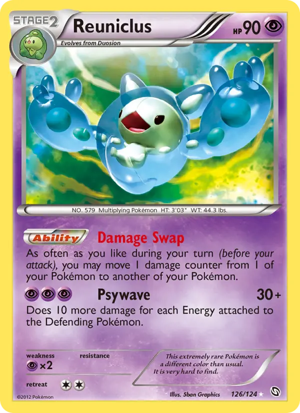 Reuniclus Secret Rare Pokemon card #126 from Dragons Exalted