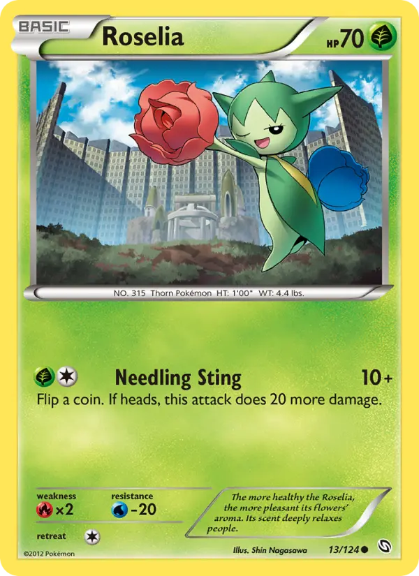 Roselia Common Pokemon card #13 from Dragons Exalted