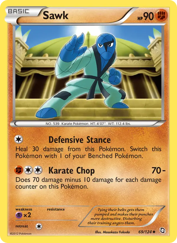 Sawk Uncommon Pokemon card #69 from Dragons Exalted