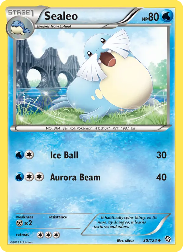 Sealeo Uncommon Pokemon card #30 from Dragons Exalted