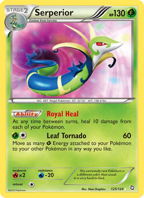 Serperior Secret Rare Pokemon card #125 from Dragons Exalted
