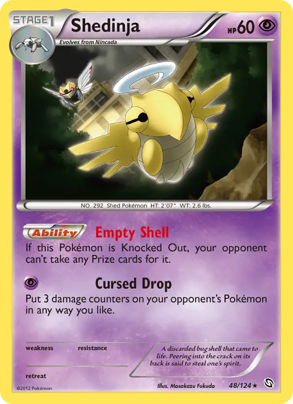 Shedinja Rare Pokemon card #48 from Dragons Exalted