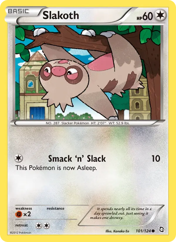 Slakoth Common Pokemon card #101 from Dragons Exalted