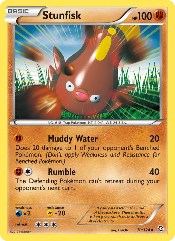 Stunfisk Uncommon Pokemon card #70 from Dragons Exalted