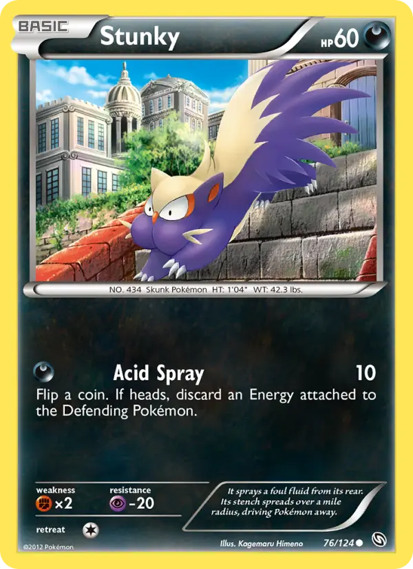 Stunky Common Pokemon card #76 from Dragons Exalted