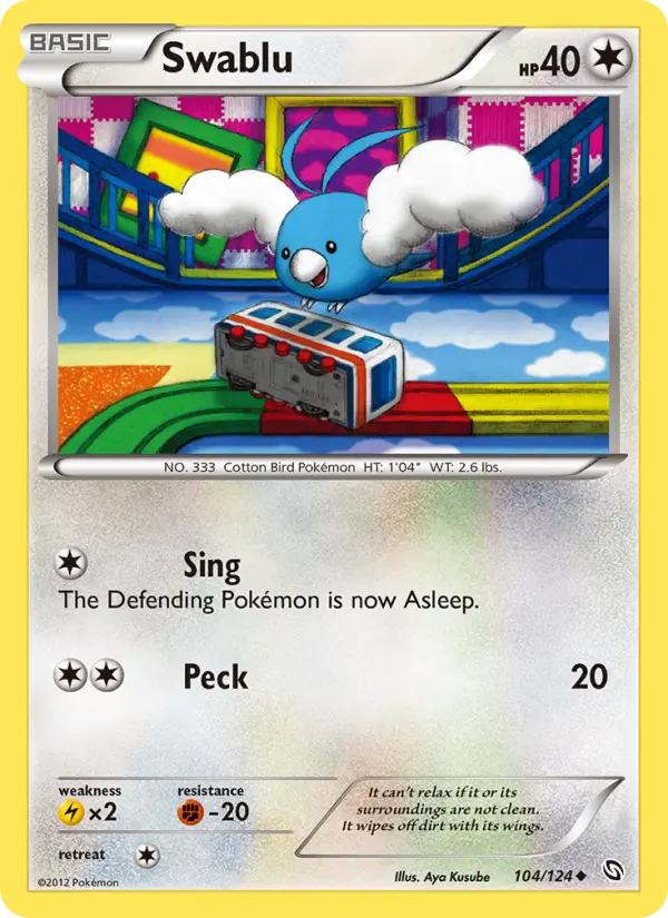 Swablu Uncommon Pokemon card #104 from Dragons Exalted