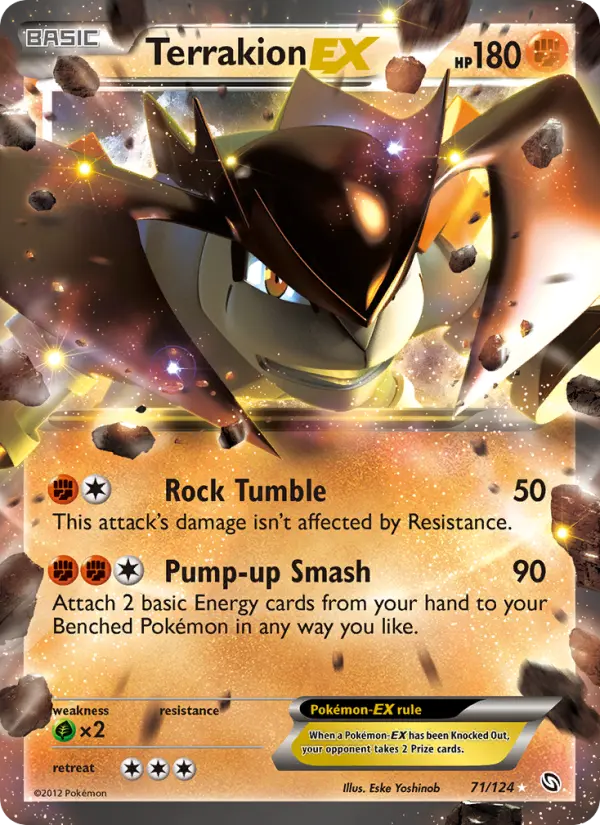 Terrakion-EX Rare Pokemon card #71 from Dragons Exalted