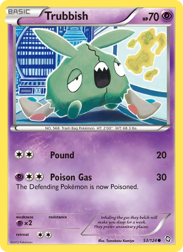 Trubbish Common Pokemon card #53 from Dragons Exalted