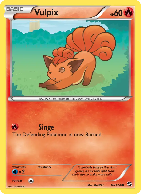 Vulpix Common Pokemon card #18 from Dragons Exalted