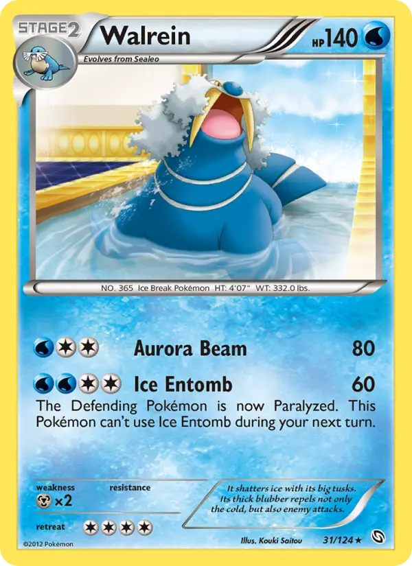 Walrein Rare Pokemon card #31 from Dragons Exalted