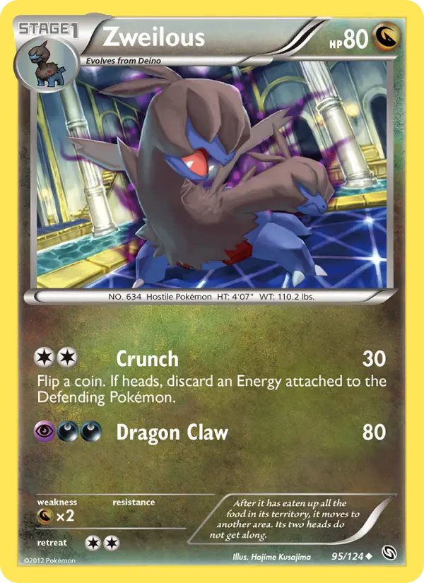 Zweilous Uncommon Pokemon card #95 from Dragons Exalted
