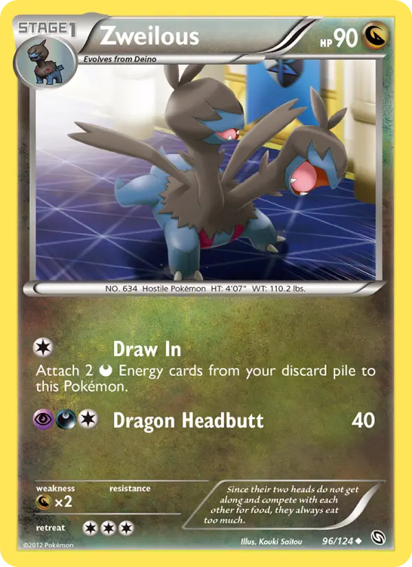 Zweilous Uncommon Pokemon card #96 from Dragons Exalted