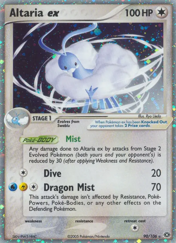 Altaria ex Rare Pokemon card #90 from Emerald