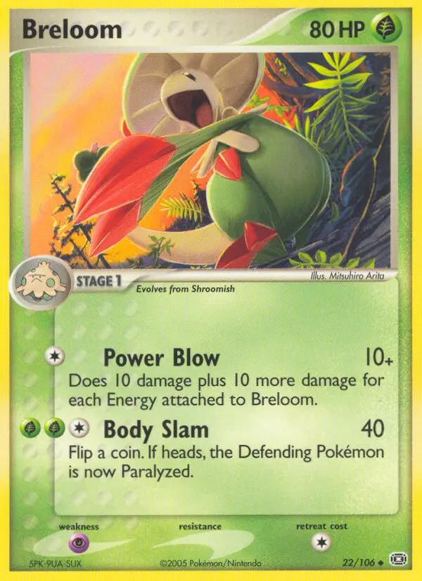 Breloom Uncommon Pokemon card #22 from Emerald
