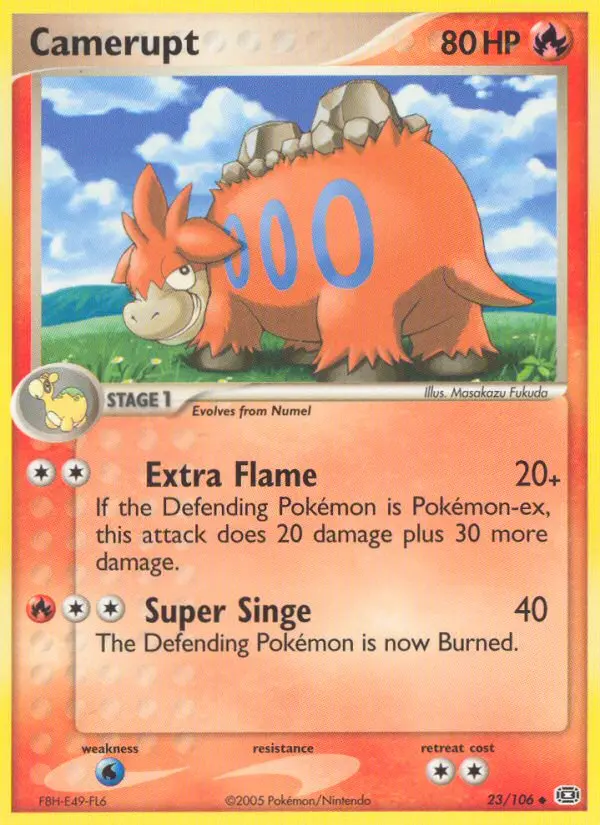 Camerupt Uncommon Pokemon card #23 from Emerald