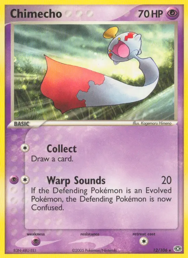 Chimecho Rare Pokemon card #12 from Emerald