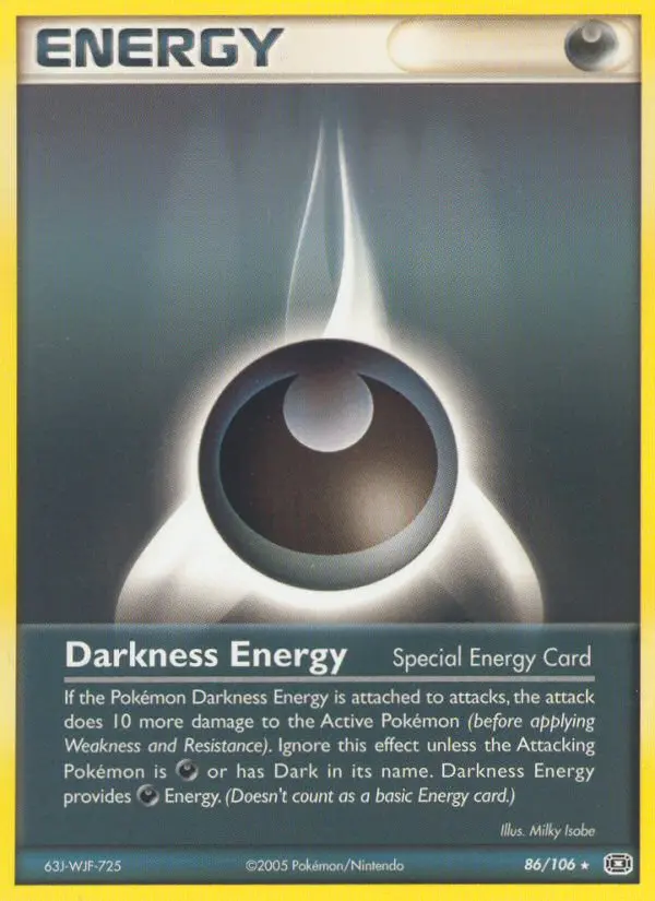 Darkness Energy Rare Pokemon card #86 from Emerald