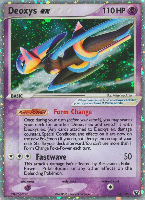 Deoxys ex Rare Pokemon card #93 from Emerald