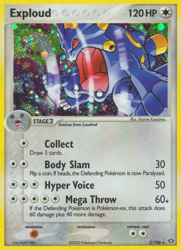 Exploud Rare Pokemon card #3 from Emerald