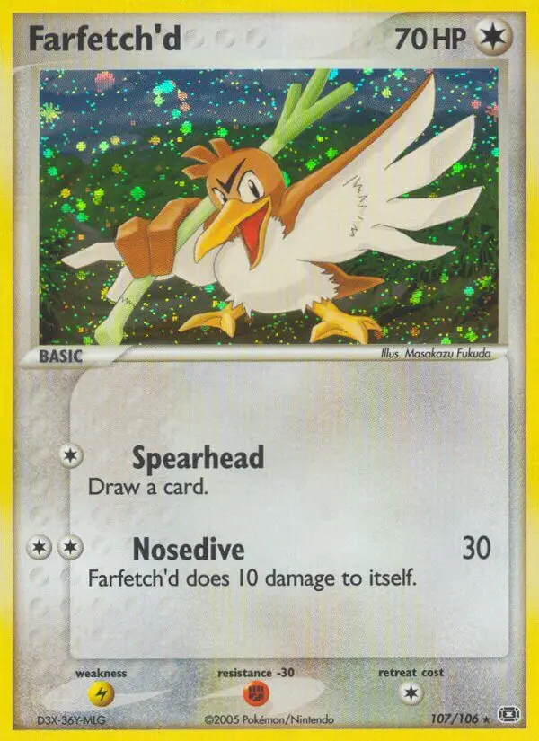 Farfetch'd Rare Pokemon card #107 from Emerald