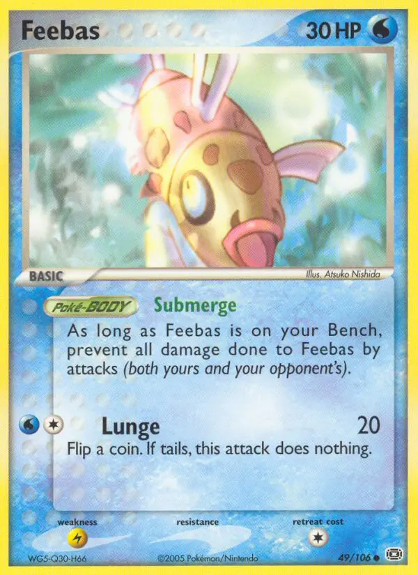 Feebas Common Pokemon card #49 from Emerald