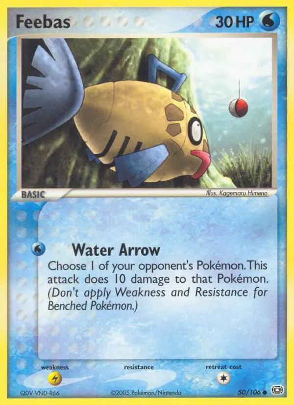 Feebas Common Pokemon card #50 from Emerald