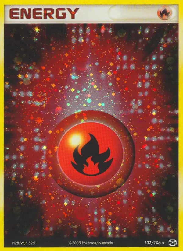 Fire Energy Rare Pokemon card #102 from Emerald