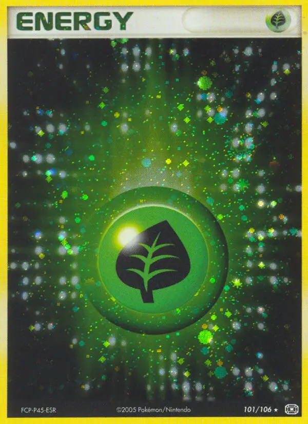 Grass Energy Rare Pokemon card #101 from Emerald