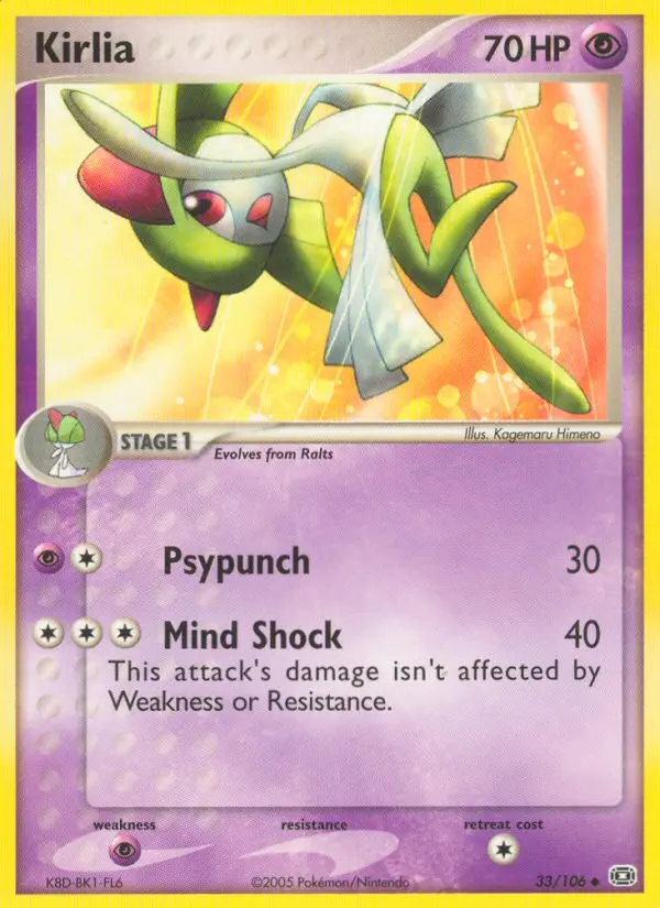 Kirlia Uncommon Pokemon card #33 from Emerald