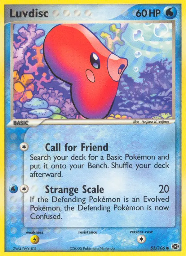 Luvdisc Common Pokemon card #53 from Emerald
