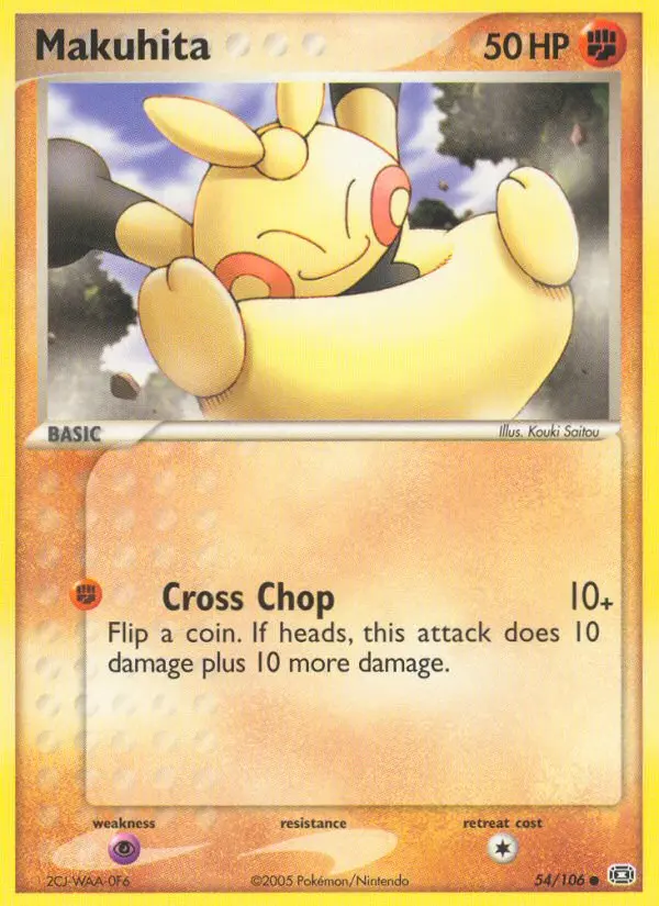 Makuhita Common Pokemon card #54 from Emerald
