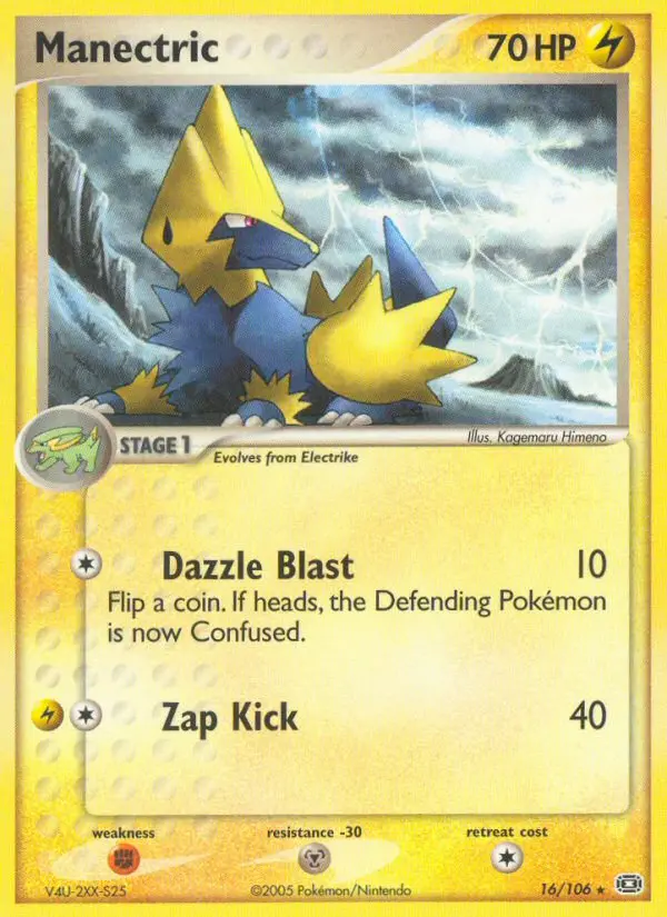Manectric Rare Pokemon card #16 from Emerald