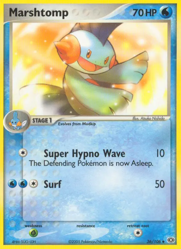 Marshtomp Uncommon Pokemon card #36 from Emerald
