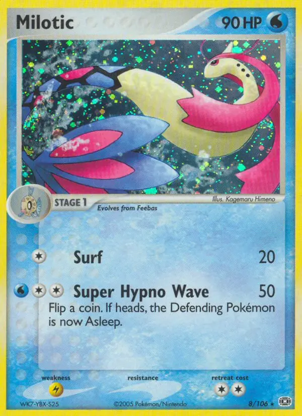 Milotic Rare Pokemon card #8 from Emerald