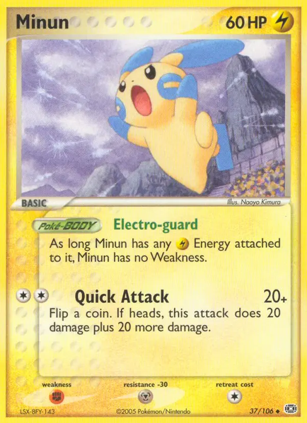 Minun Uncommon Pokemon card #37 from Emerald