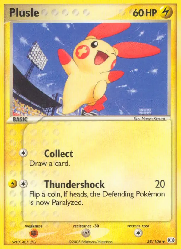 Plusle Uncommon Pokemon card #39 from Emerald