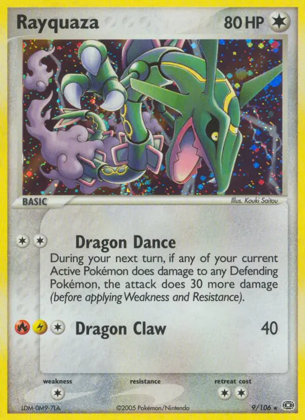Rayquaza Rare Pokemon card #9 from Emerald