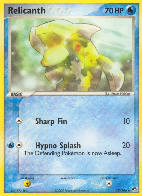 Relicanth Rare Pokemon card #18 from Emerald