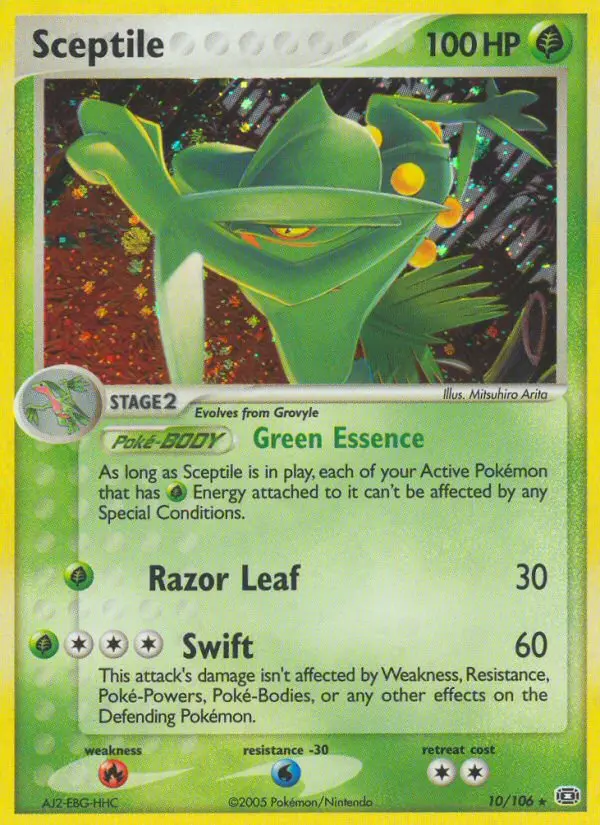 Sceptile Rare Pokemon card #10 from Emerald