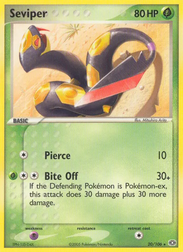Seviper Rare Pokemon card #20 from Emerald