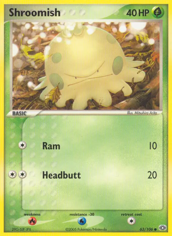 Shroomish Common Pokemon card #63 from Emerald